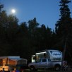 View of our campsite at night